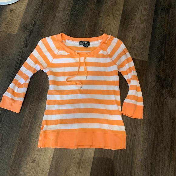 Ralph Lauren active striped tie neck top. Worn‎ about 3x - Picture 1 of 5